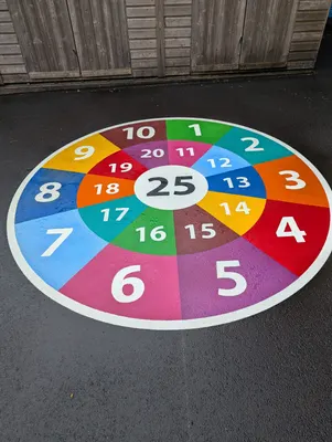 Thermoplastic playground marking installed by Uniplay