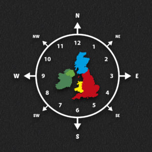 Compass Clock UK Map