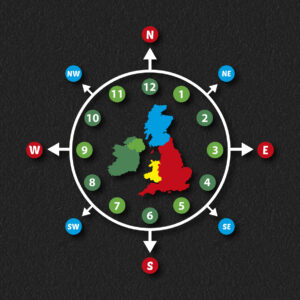 Compass Clock UK Map