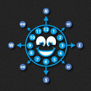 Smiley Face Compass Clock