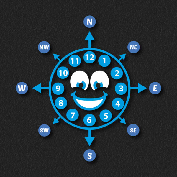 Smiley Face Compass Clock