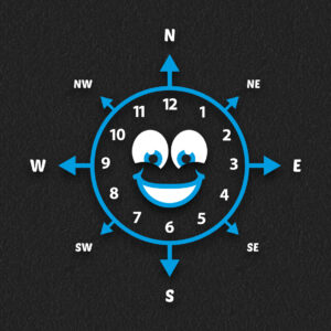 Smiley Face Compass Clock