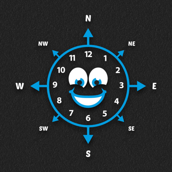 Smiley Face Compass Clock WEB